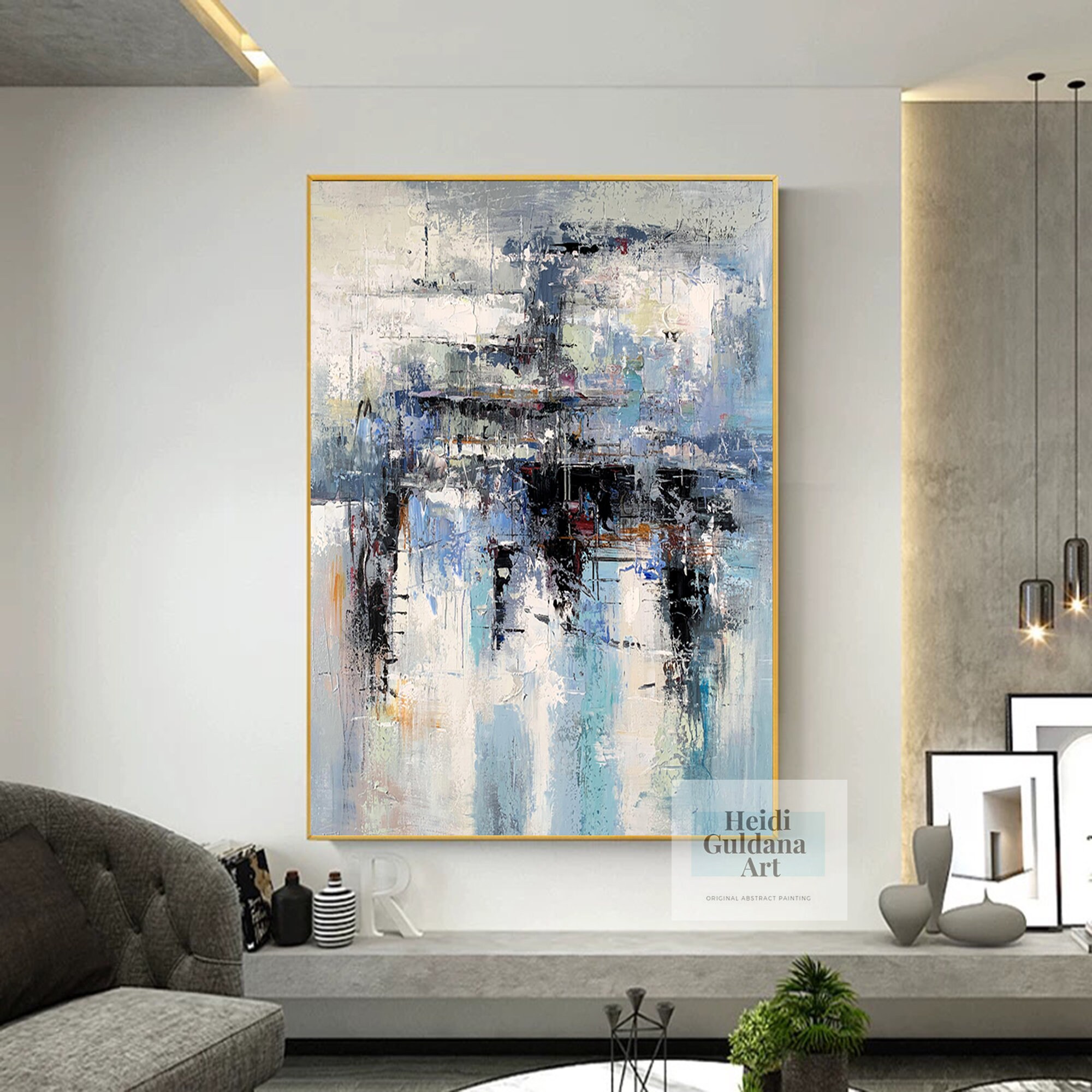 Extra Large Wall Art Abstract, Original Oil Painting on Canvas, Modern ...