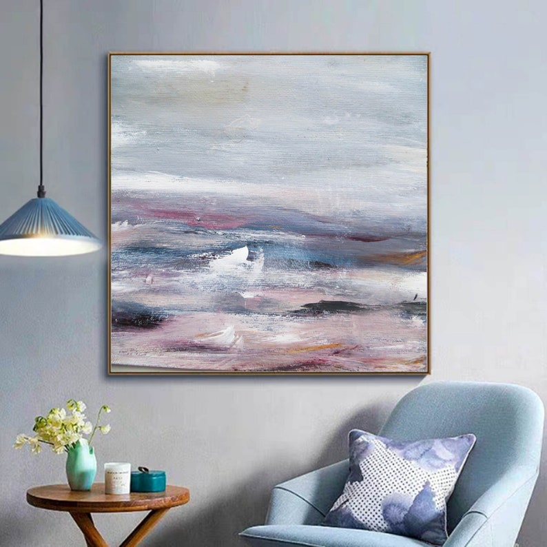 Living Room Painting Abstract Canvas, Large Oil Painting Original ...