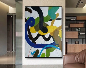 large abstract painting,extra large wall art,large canvas art,contemporary art,vertical abstract painting,original abstract painting H201