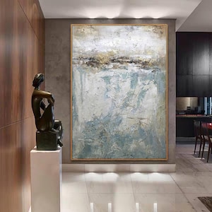 Blue Abstract Painting blue textured art Large Blue Wall Art Contemporary Original Wall Art Modern Abstract Art Blue Canvas Painting H563