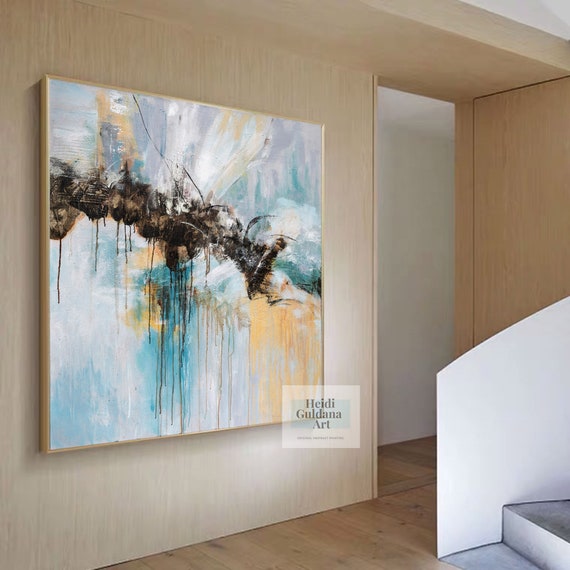 Peinture à l'huile Hang-peint Peint à la main - Abstrait Moderne Inclure  cadre intérieur / Toile tendue de 2019 ? € 70.19