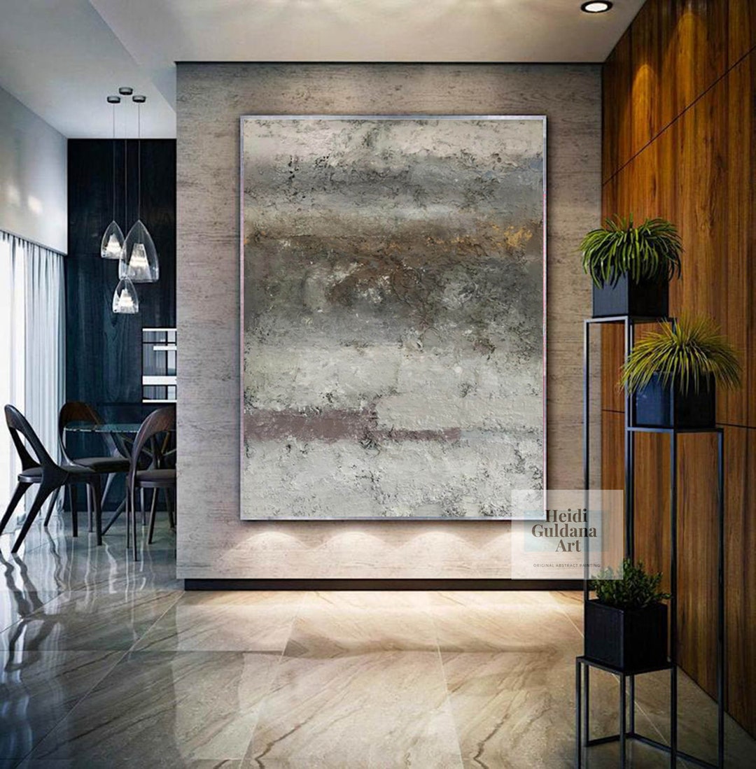 Original Abstract Paintings on Canvas, Large Abstract Canvas Art, Gray ...