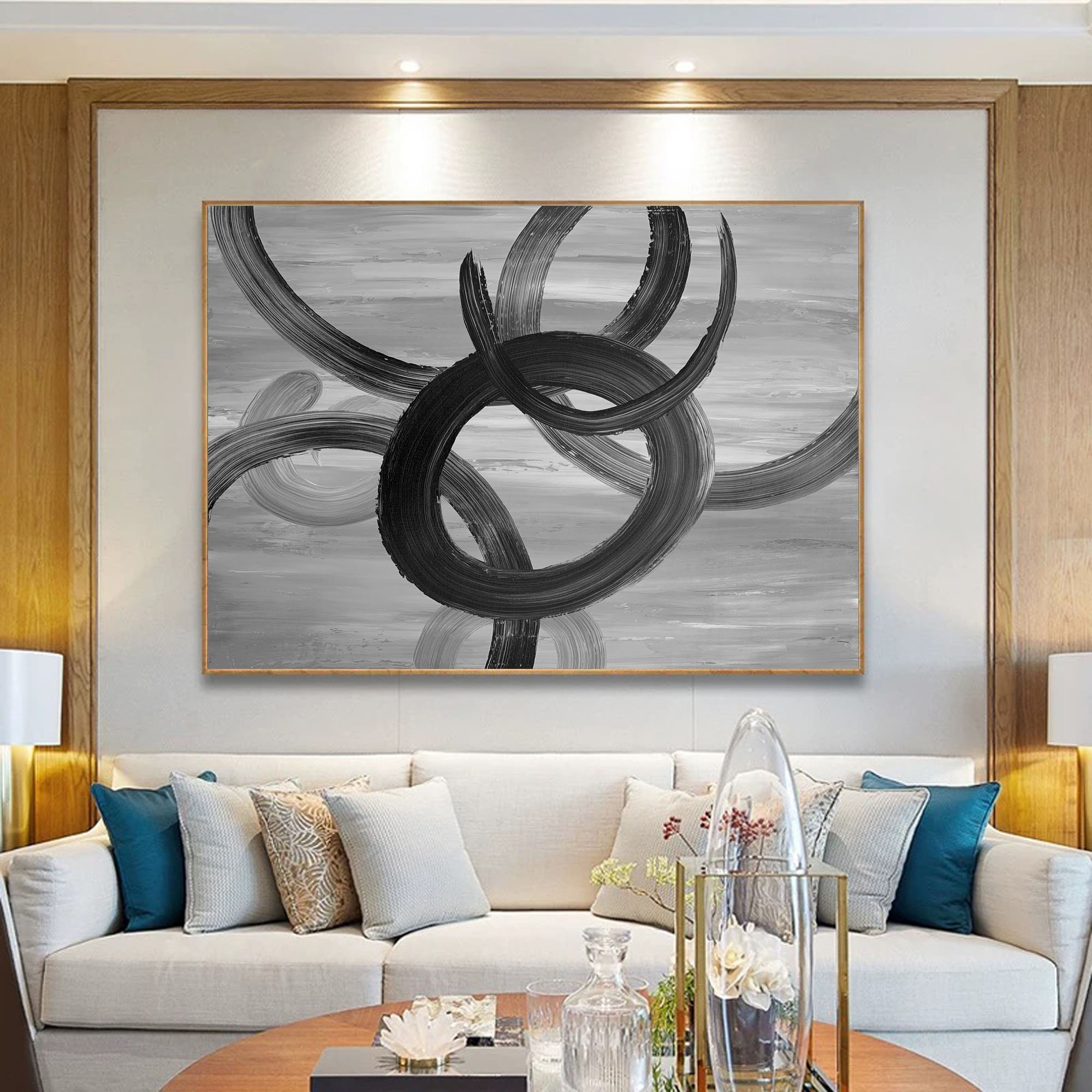 Large abstract canvas wall artoriginal paintings on | Etsy