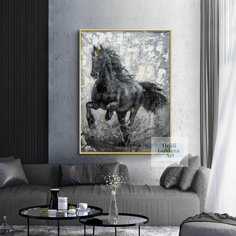 Horse Wall Art Painting Extra Large Canvas Art Original Etsy