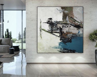 large wall art abstract painting on canvas,modern abstract painting acrylic,pallette knife canvas painting,oversized wall art abstract H433