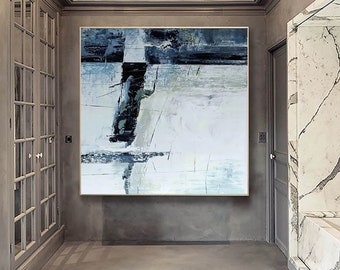 gran pintura abstracta original, arte de pared extra grande, sala de estar pintura de arte de pared, arte de pared de gran tamaño, lienzo de pintura abstracta moderna H453