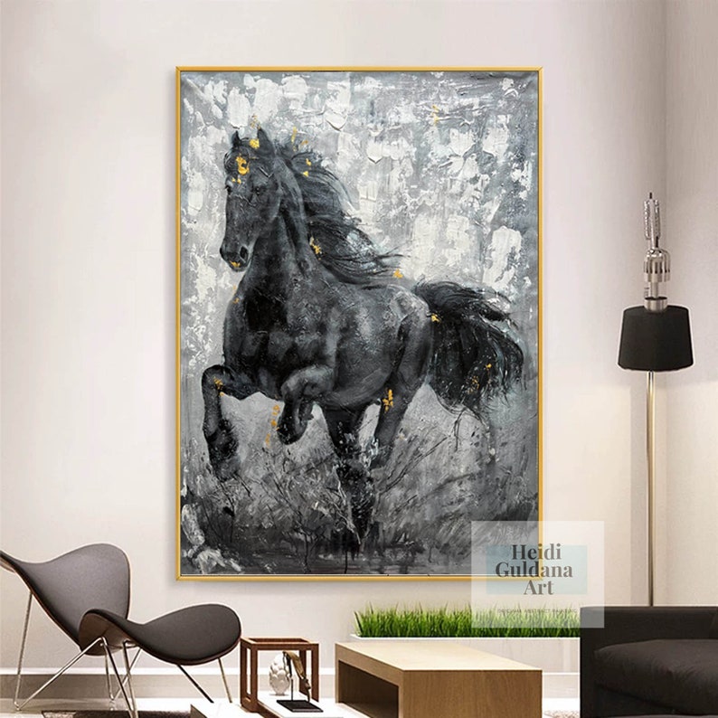 Horse Wall Art Painting Extra Large Canvas Art Original Etsy