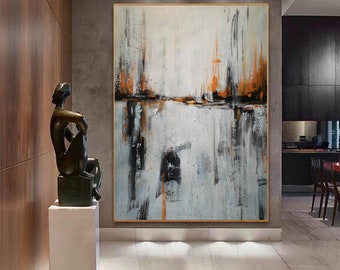 modern wall art decor,contemporary art original,large canvas art,vertical hand-painted abstract painting,original abstract painting H168