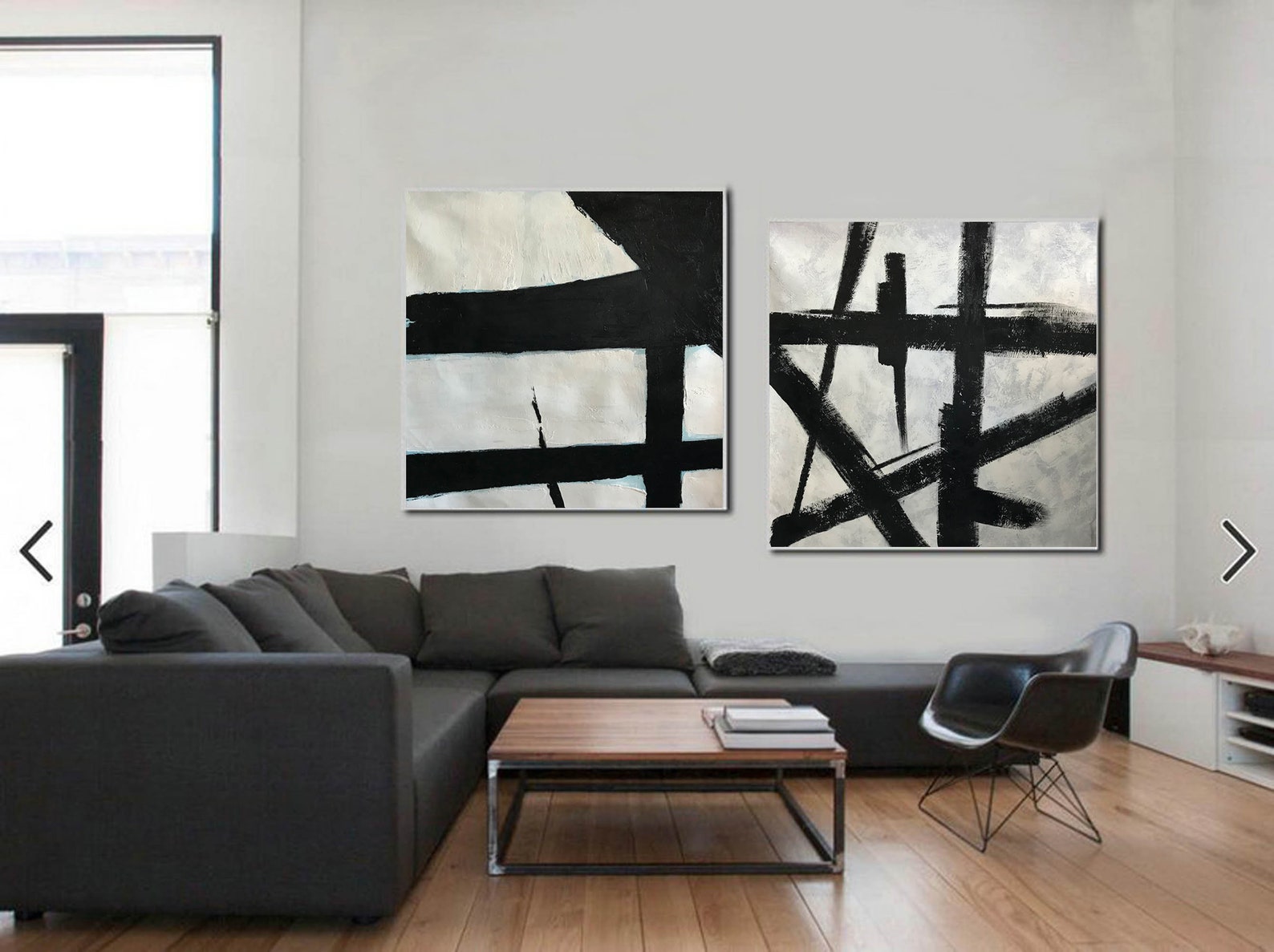 Black and White Canvas Art Extra Large Black and White Etsy