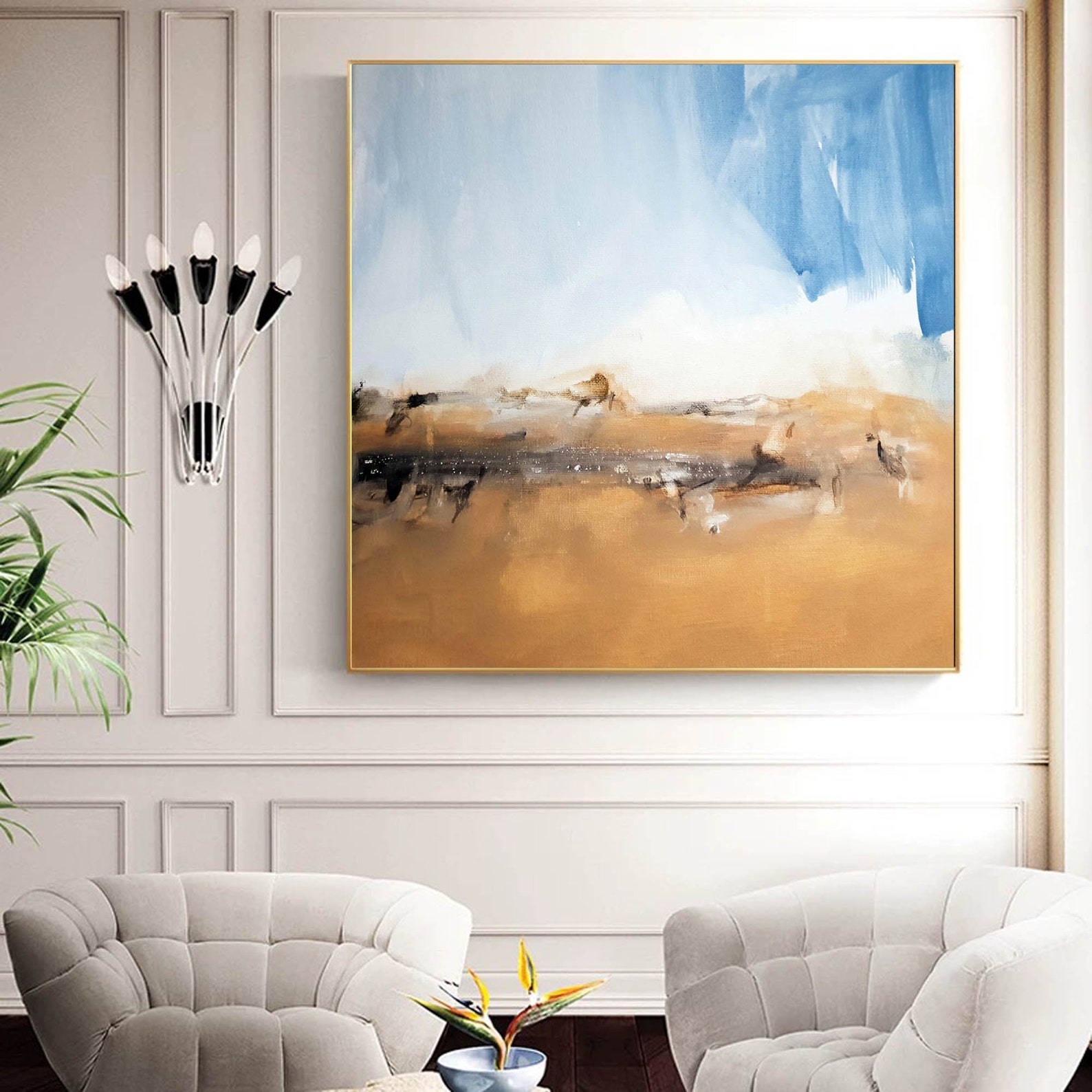 Large Canvas Art Abstract Oversized Wall Art Modern Etsy