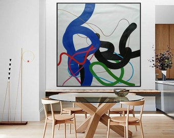 große abstrakte Leinwand kunst, original abstrakte Malerei auf Leinwand, extra große Wandkunst, großes abstraktes Gemälde, übergroße Wandkunst H258