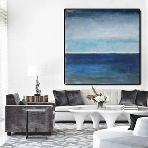 large abstract canvas art,oversized wall art,extra large wall art on canvas,large acrylic painting abstract,blue abstract painting H33 image 5