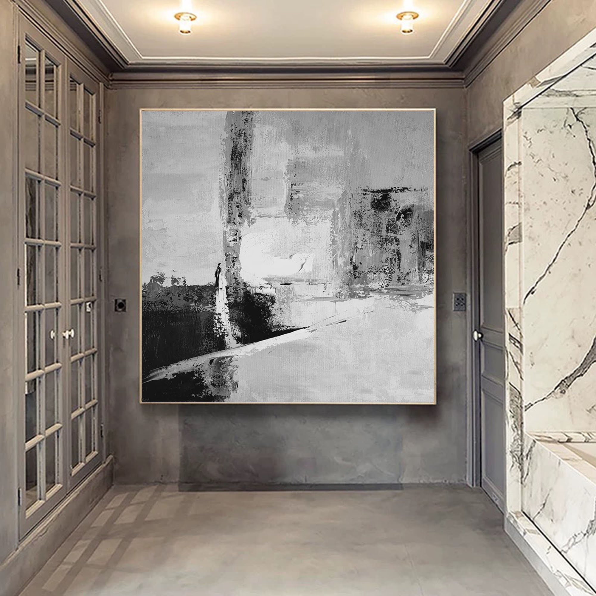 Grey painting extra large canvas wall art large abstract Etsy