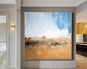 stor abstrakt canvastavla, överdimensionerad väggkonst modern, minimalistisk väggkonst, stor abstrakt målning original, abstrakt väggkonst på duk H272