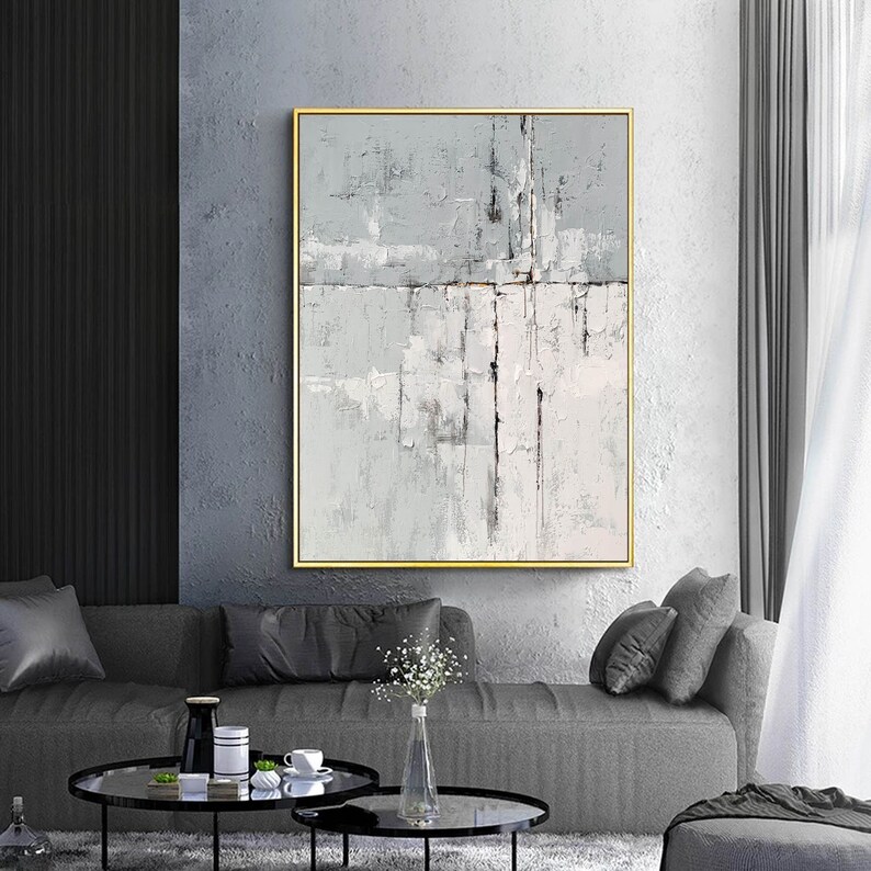 Extra Large Abstract Art Grey Painting Extra Large Wall Art Etsy