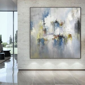 Peinture abstraite moderne sur toile, grand art mural original, acrylique,  peinture de Bergame, image pour salon, décoration d'intérieur