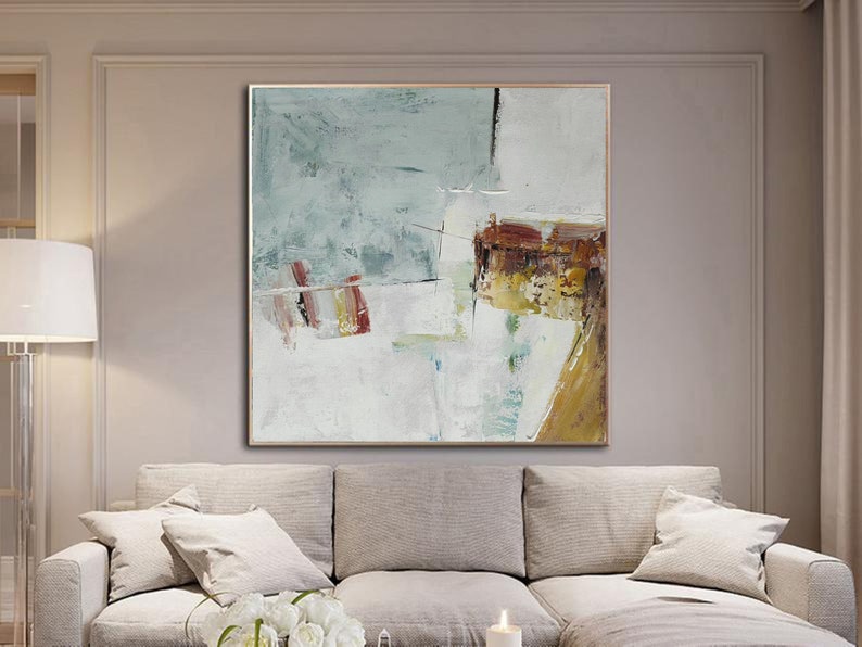 Modern abstract art size100x100 rolled canvas Etsy