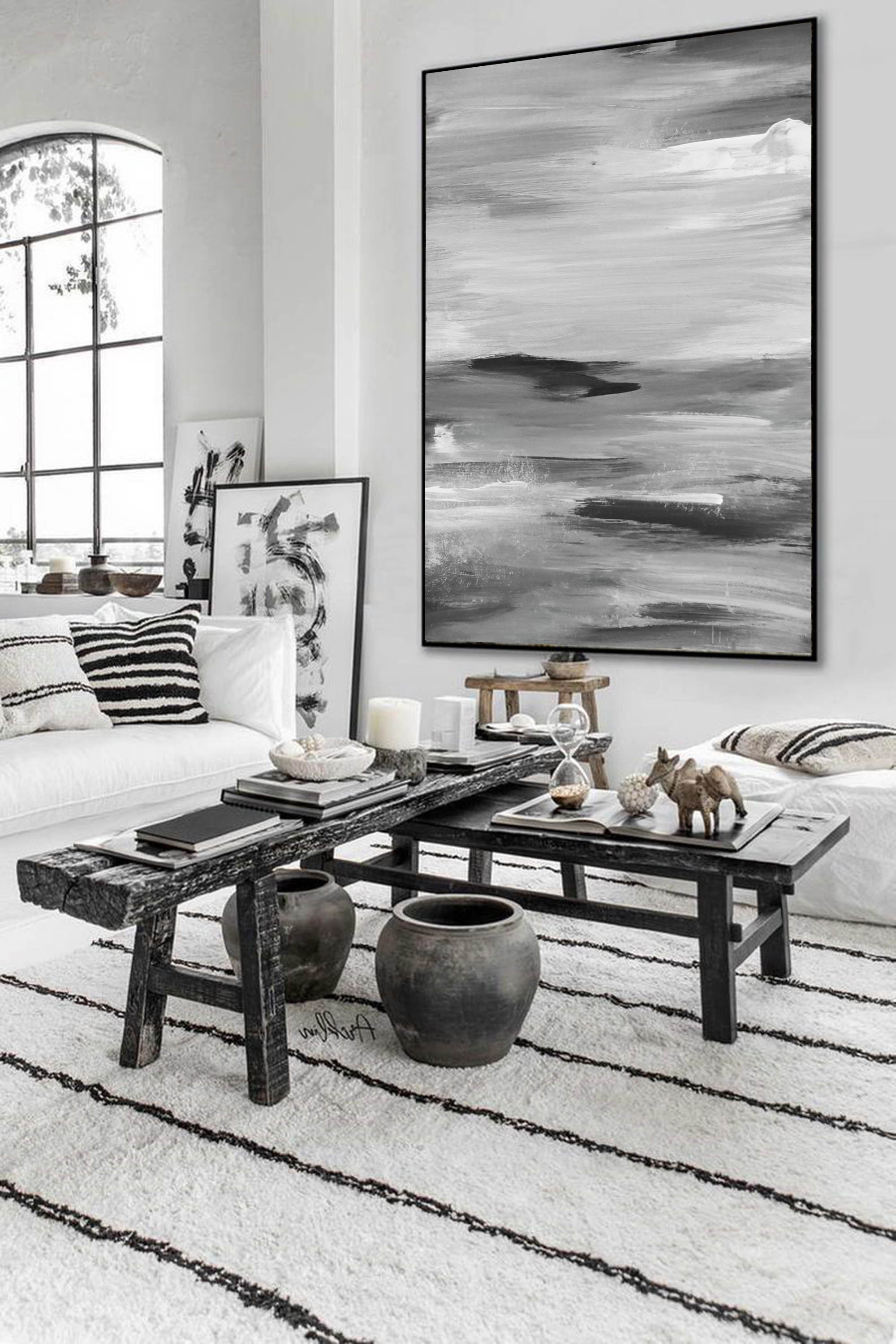 Oversized wall art canvasliving room paintingmodern abstract Etsy