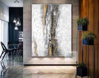 Abstract Painting on Canvas Textured Abstract Art Gold Painting Original Wall Art Huge Wall Art Acrylic Canvas Painting H785