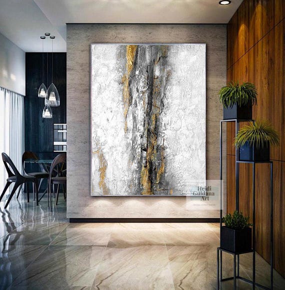 Abstract Painting on Canvas Textured Abstract Art Gold Painting Original Wall Art Huge Wall Art Acrylic Canvas Painting H785