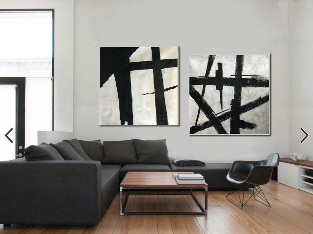 Abstract Canvas Art | Black and White Paintings | Canvas Wall Art ...