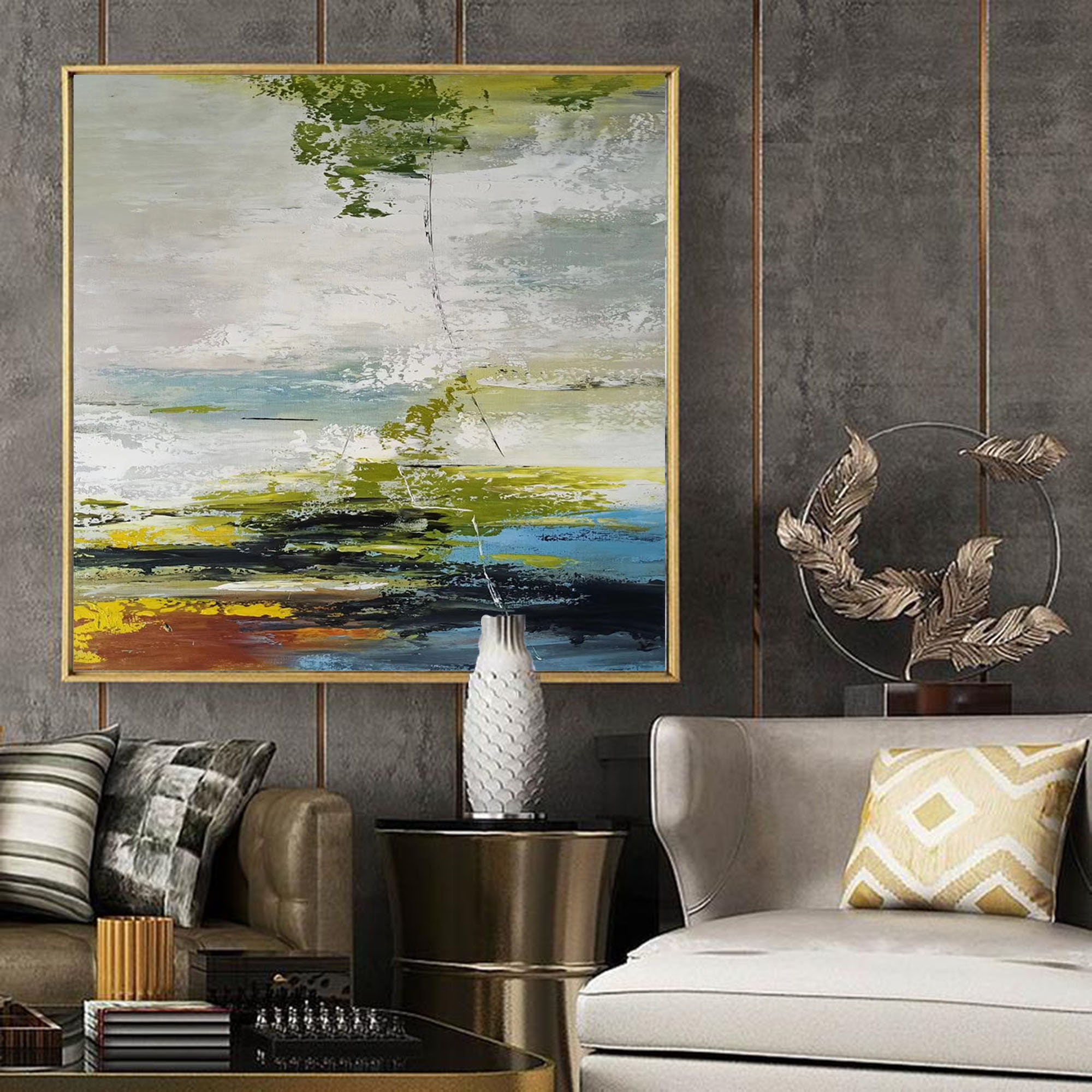 Large Abstract Canvas Art, Original Abstract Painting on Canvas, Extra ...