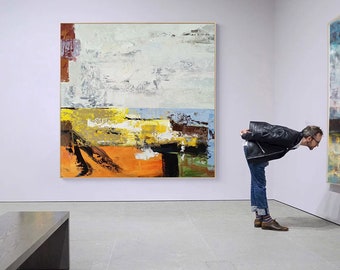 大きな油絵、抽象画キャンバスオリジナル、現代抽象画、大きな抽象壁