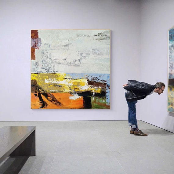 大きな油絵、抽象画キャンバスオリジナル、現代抽象画、大きな抽象壁