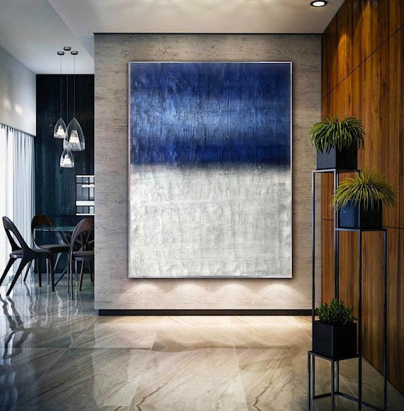 extra large wall art abstract,original blue abstract painting,large canvas wall art,large abstract painting on canvas,oversized wall artH419