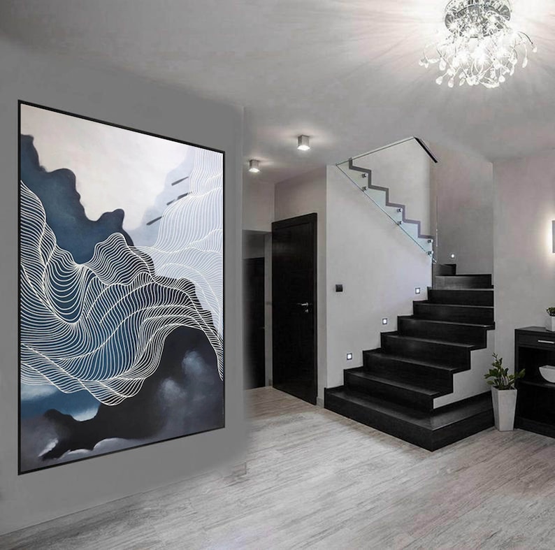 White Painting on Canvas Large Canvas Wall Art Original Etsy