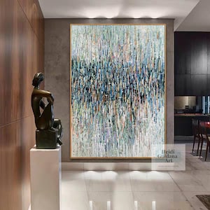 Blue Abstract Painting 3D blue textured art Large Blue Wall Art Contemporary Wall Art Modern Abstract Art Blue Canvas Painting H677
