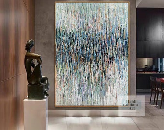 Blue Abstract Painting 3D blue textured art Large Blue Wall Art Contemporary Wall Art Modern Abstract Art Blue Canvas Painting H677