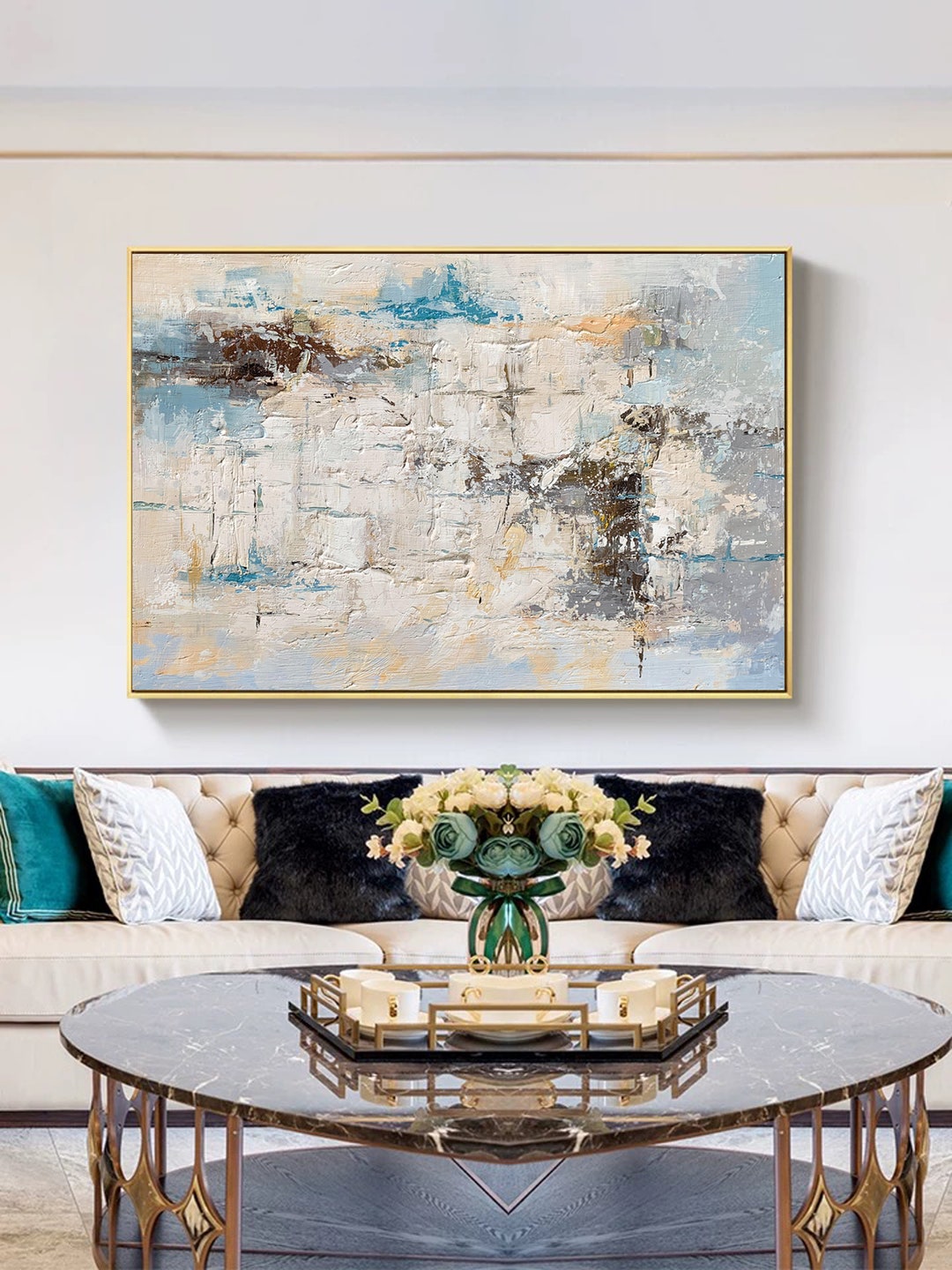 Large Original Abstract Painting on Canvas, Oversized Abstract Wall Art ...