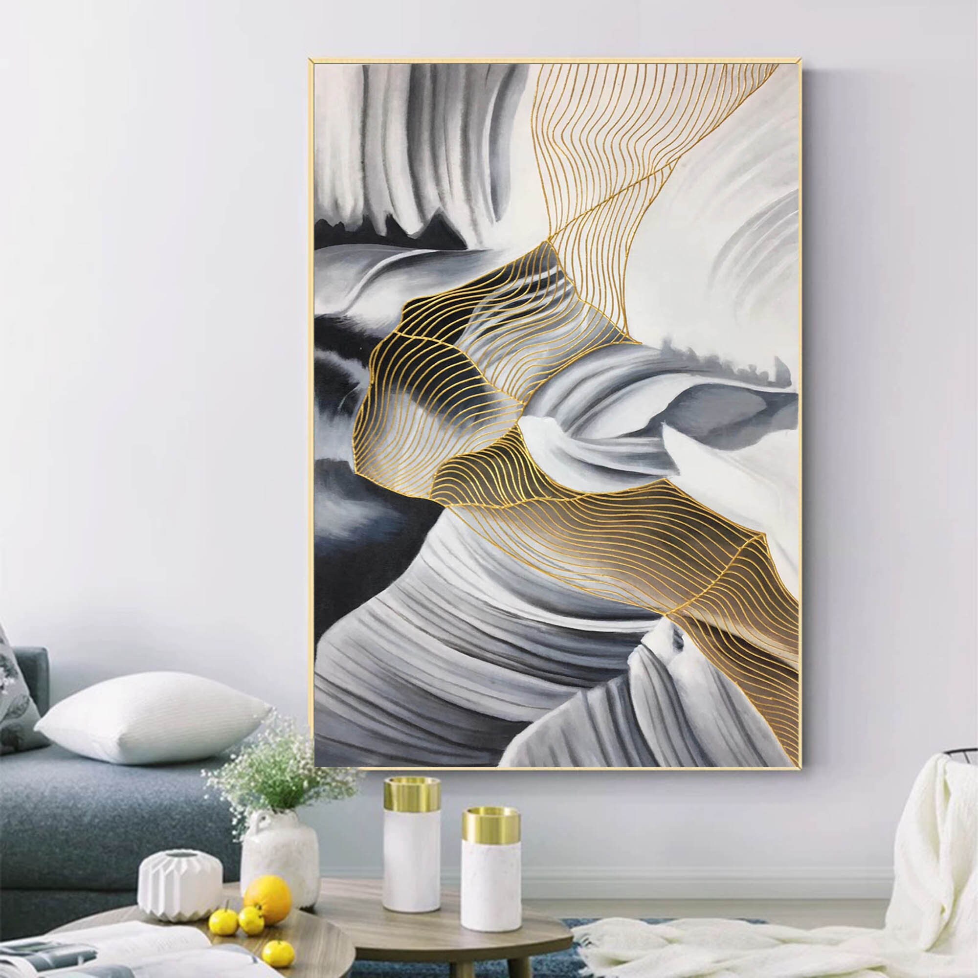 Modern Abstract Painting on Canvas, Large Canvas Wall Art, Original ...