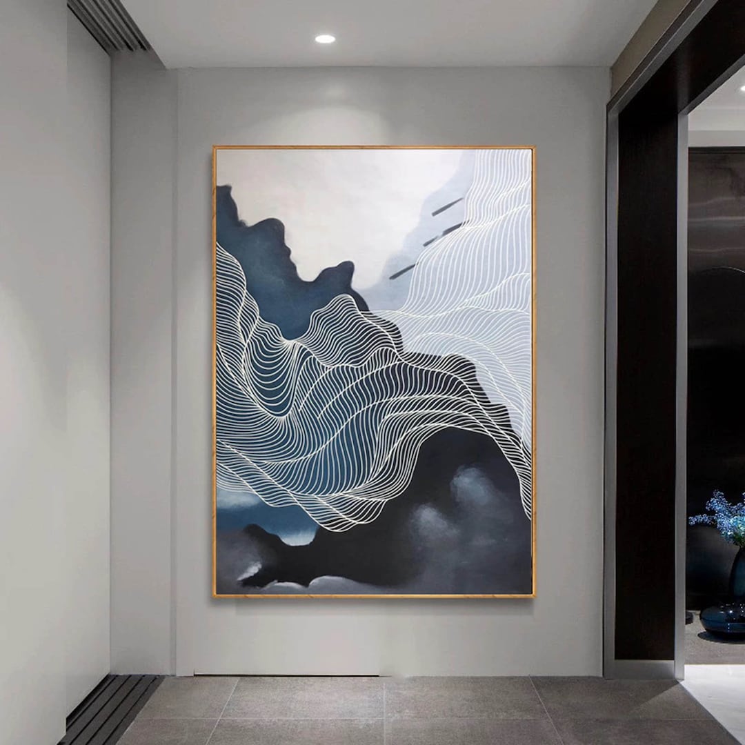 White Painting on Canvas, Large Canvas Wall Art, Original Abstract Art