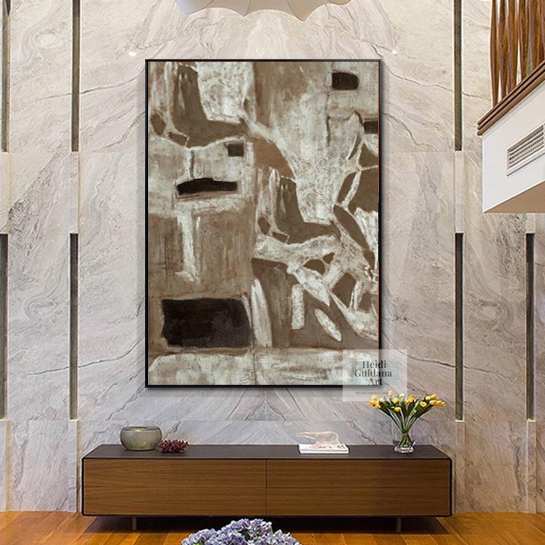 Brown Abstract Painting on Canvasorigina Canvas Art Large Wall Art ...