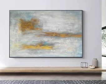 Modern abstrakt väggdekor, stor abstrakt målning, stor dukkonst, stor akryl abstrakt målning, original abstrakt målning H145