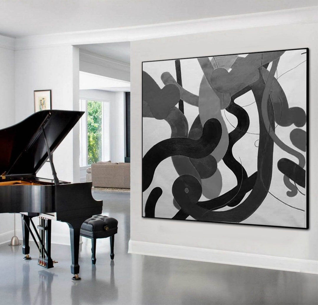 Black and White Wall Art,extra Large Wall Art Abstract Painting,extra ...