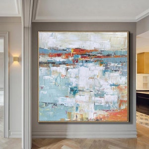 large abstract oil painting, texture wall art, hand painted painting, original wall art painting on canvas, handmade wall art abstract H509