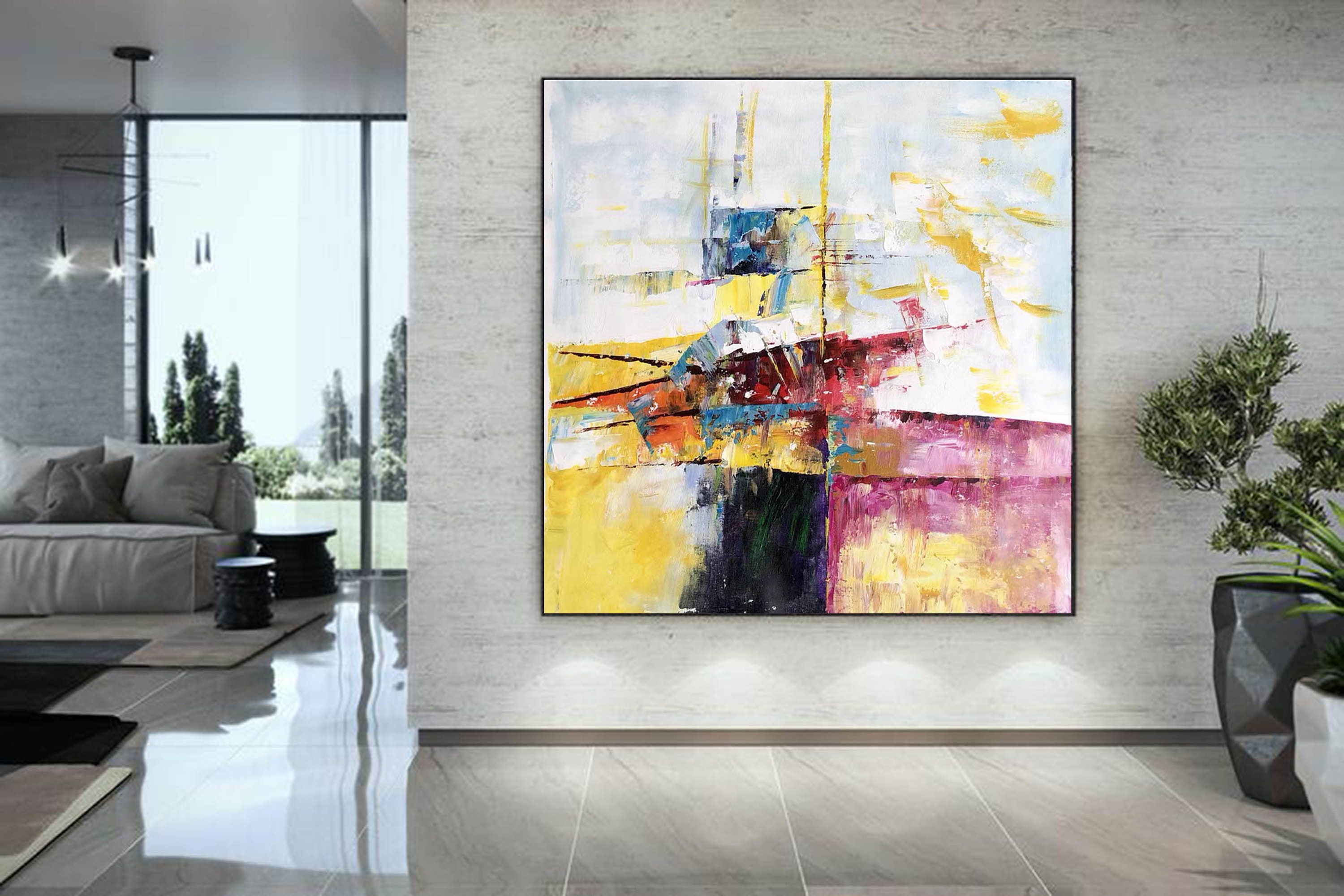 Large Canvas Artoversized Canvas Artlarge Wall Art Abstract Etsy