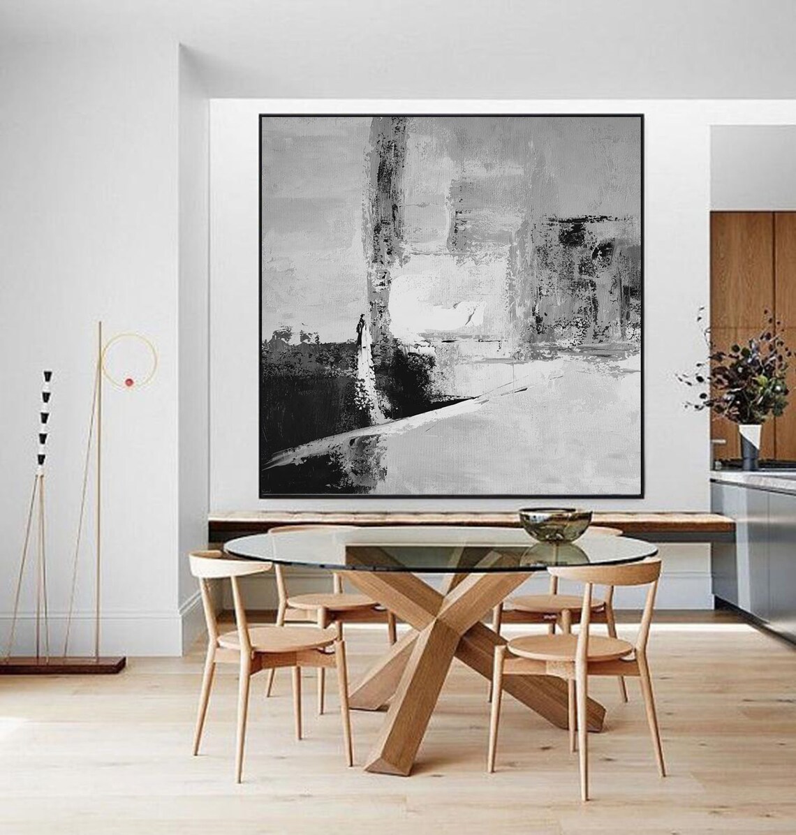 Grey painting extra large canvas wall art large abstract Etsy