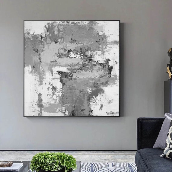 Large grey on sale canvas wall art