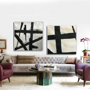 custom canvas art | black and white wall art | large canvas art | black and white abstract art | extra large paintings | abstract art H97