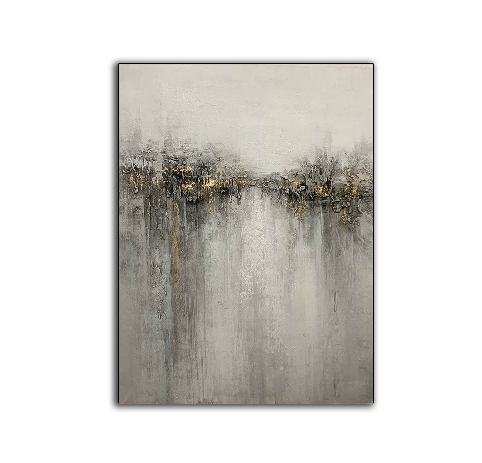 Abstract Painting Original Large Grey Painting on Canvas Etsy