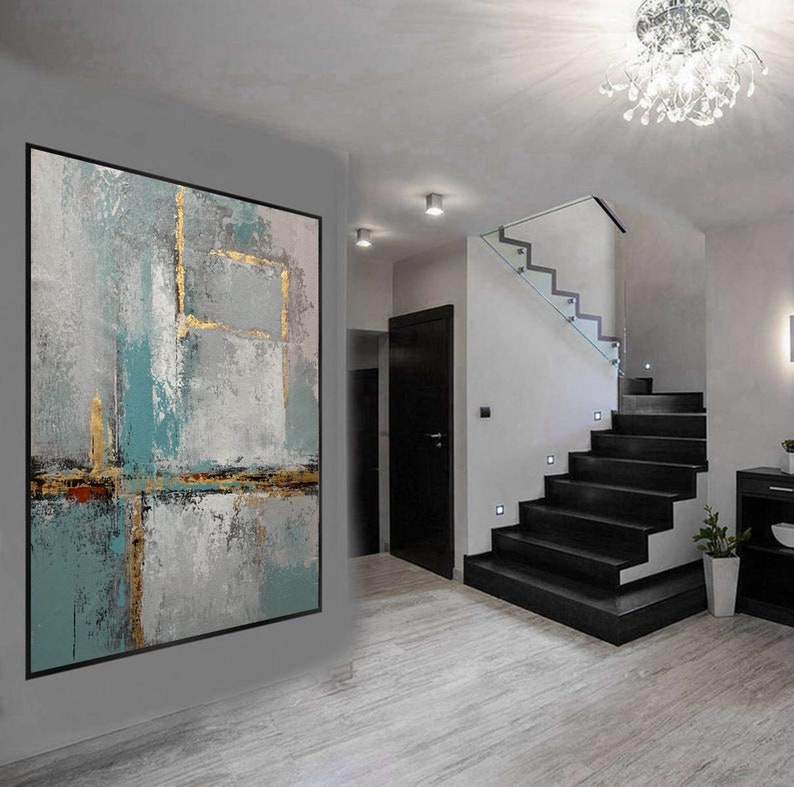 Large original abstract painting extra large canvas wall ...