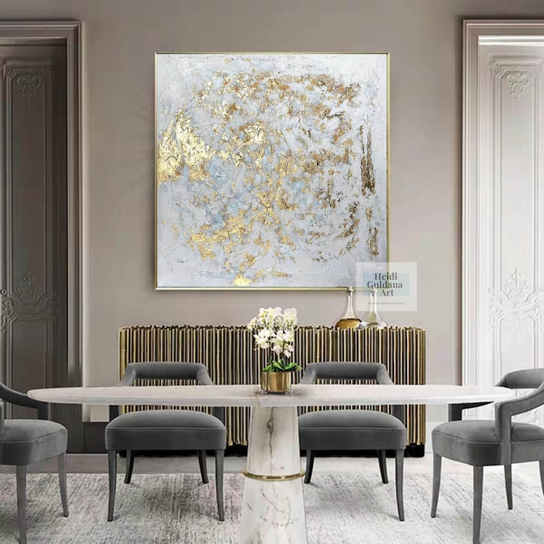 Contemporary Textured Painting, Metallic Gold Abstract Art A754 - Etsy