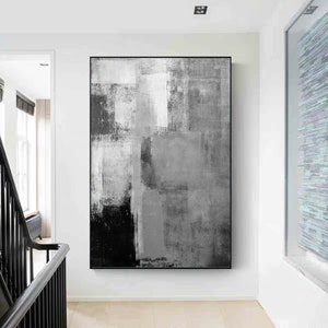 gray painting large abstract wall art gray wall art original abstract painting gray oil painting abstract living room wal art painting H308