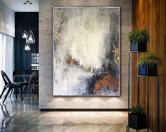 modern abstract wall art on canvas, original abstract painting, large oil painting, very large canvas painting, living room wall art H406