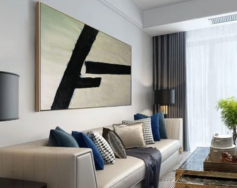 original abstract acrylic painting,large abstract canvas art,black and white abstract painting,large canvas art,modern wall art abstractH468