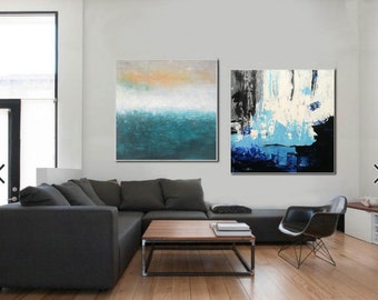 modern wall art | abstract canvas art | large office decor | blue abstract wall art | contemporary artwork | Marble Canvas Art H114
